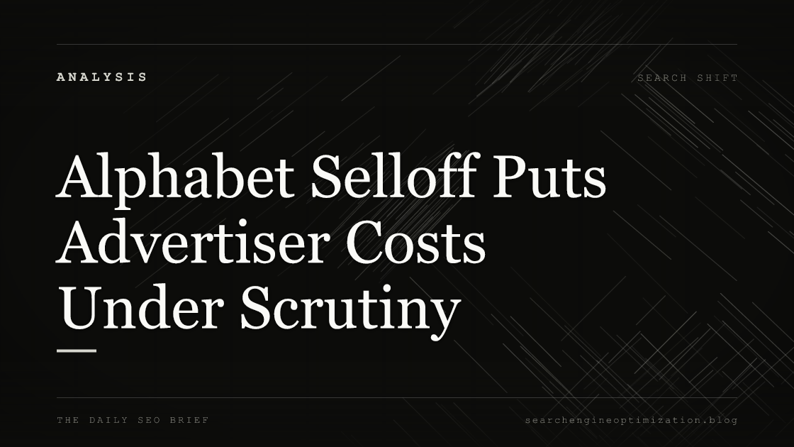 Alphabet Selloff Puts Advertiser Costs Under Scrutiny. Featured image for SEO