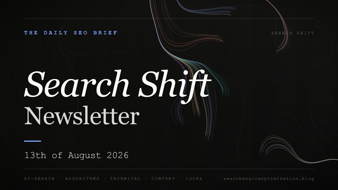 Search Shift newsletter cover for the issue dated 13 Aug 2026