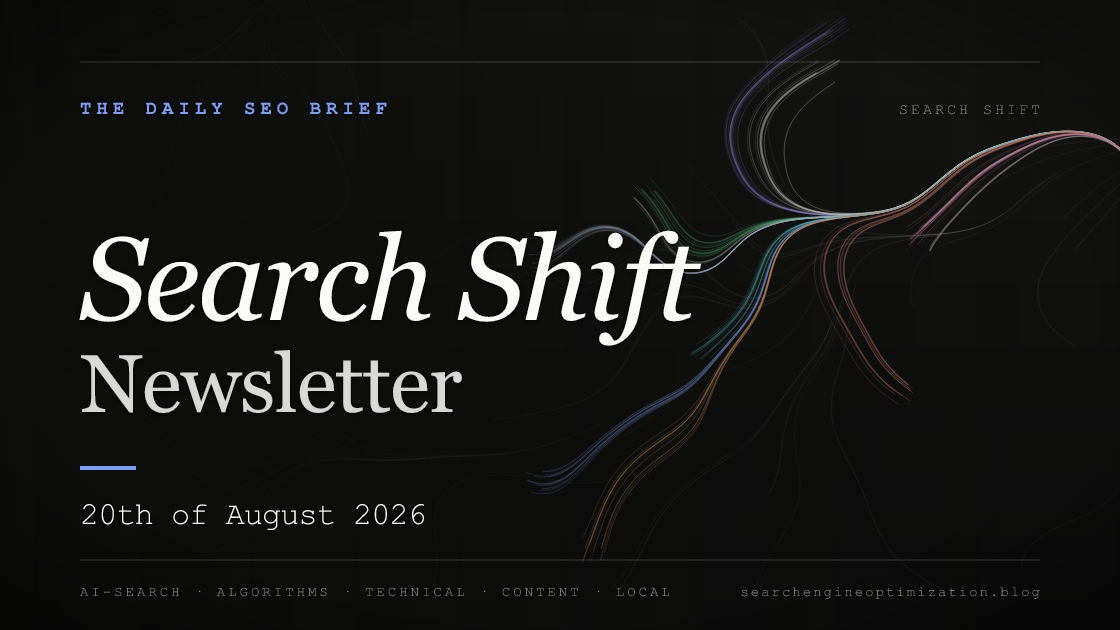 Search Shift newsletter cover for the issue dated 20 Aug 2026
