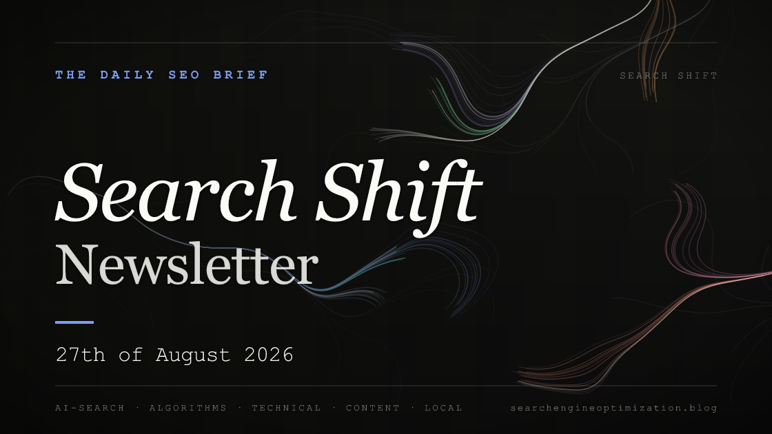 Search Shift newsletter cover for the issue dated 27 Aug 2026