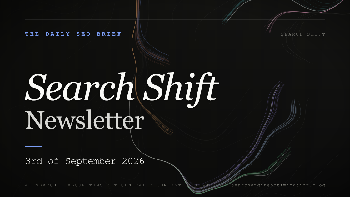 Search Shift newsletter cover for the issue dated 3 Sep 2026