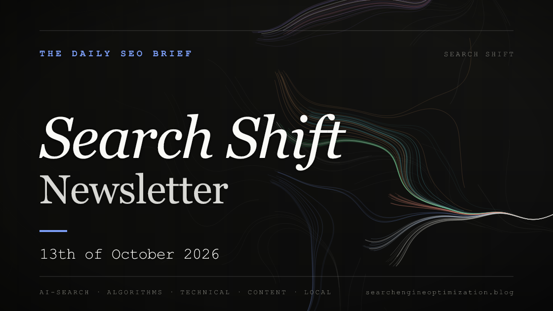 Search Shift newsletter cover for the issue dated 13 Oct 2026