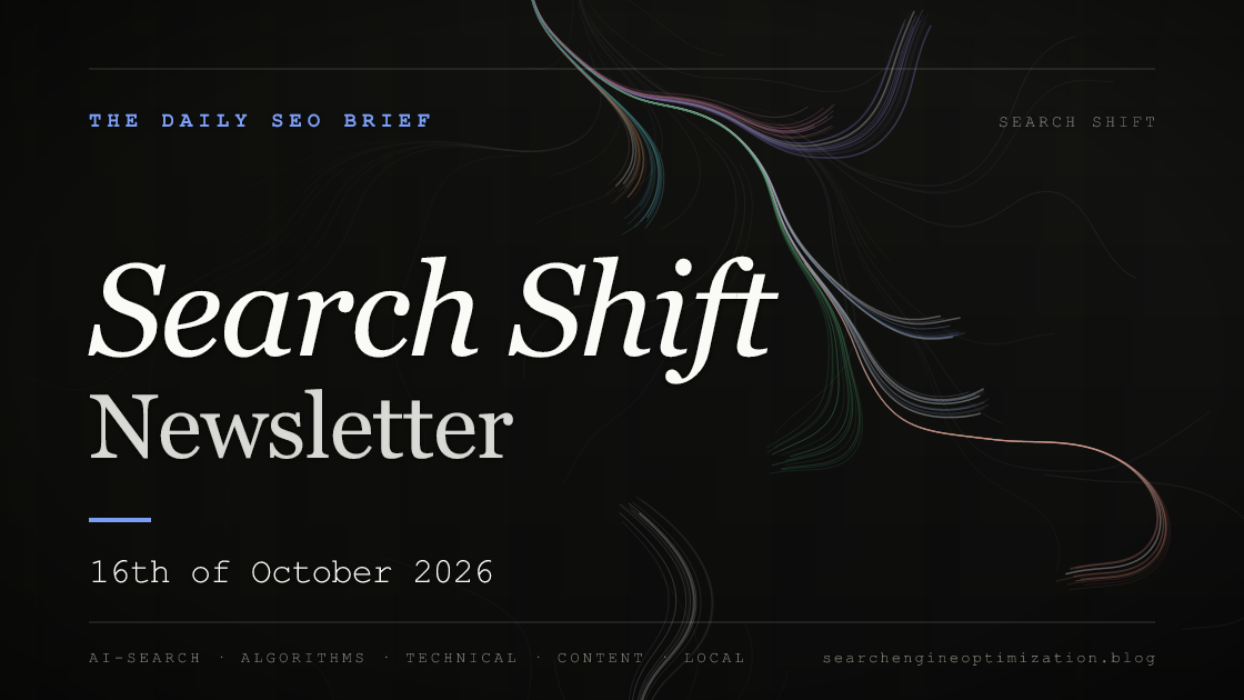 Search Shift newsletter cover for the issue dated 16 Oct 2026