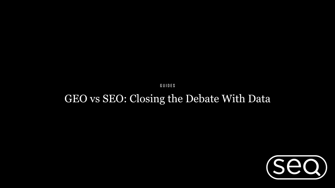 Guide cover comparing GEO and SEO optimization across on-page and off-page signals.