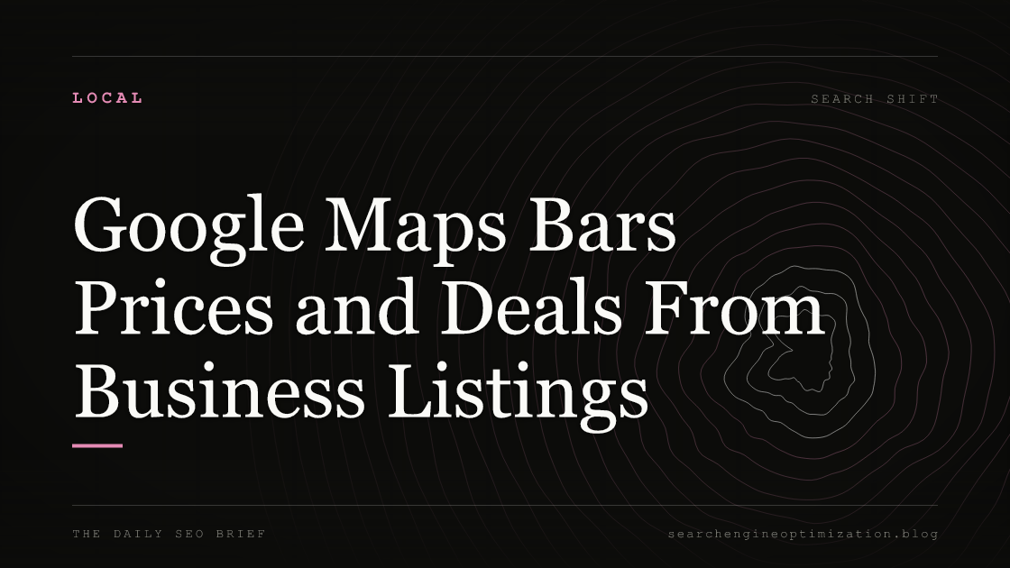 Google Maps Bars Prices and Deals From Business Listings. Featured image for SEO