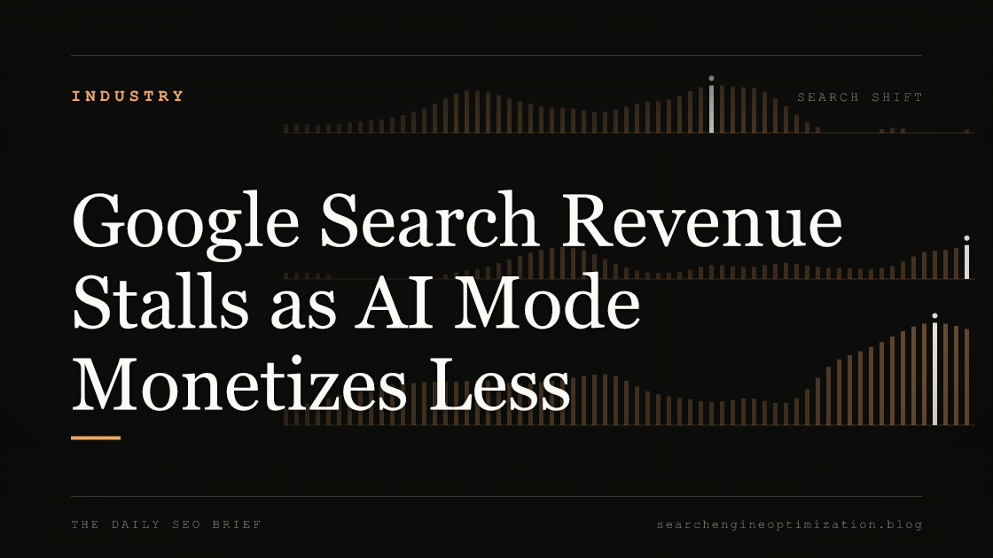 Google Search Revenue Stalls as AI Mode Monetizes Less. Featured image for SEO