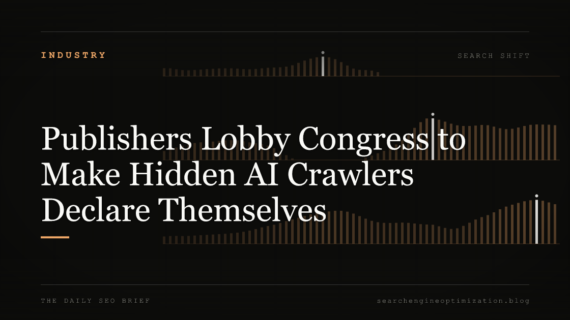 Publishers Lobby Congress to Make Hidden AI Crawlers Declare Themselves. Featured image for SEO